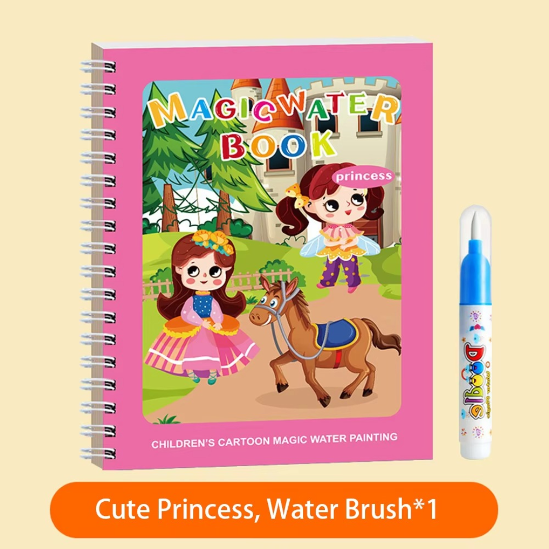 Magic Self Erasing Water Painting Book Set with Water Brush