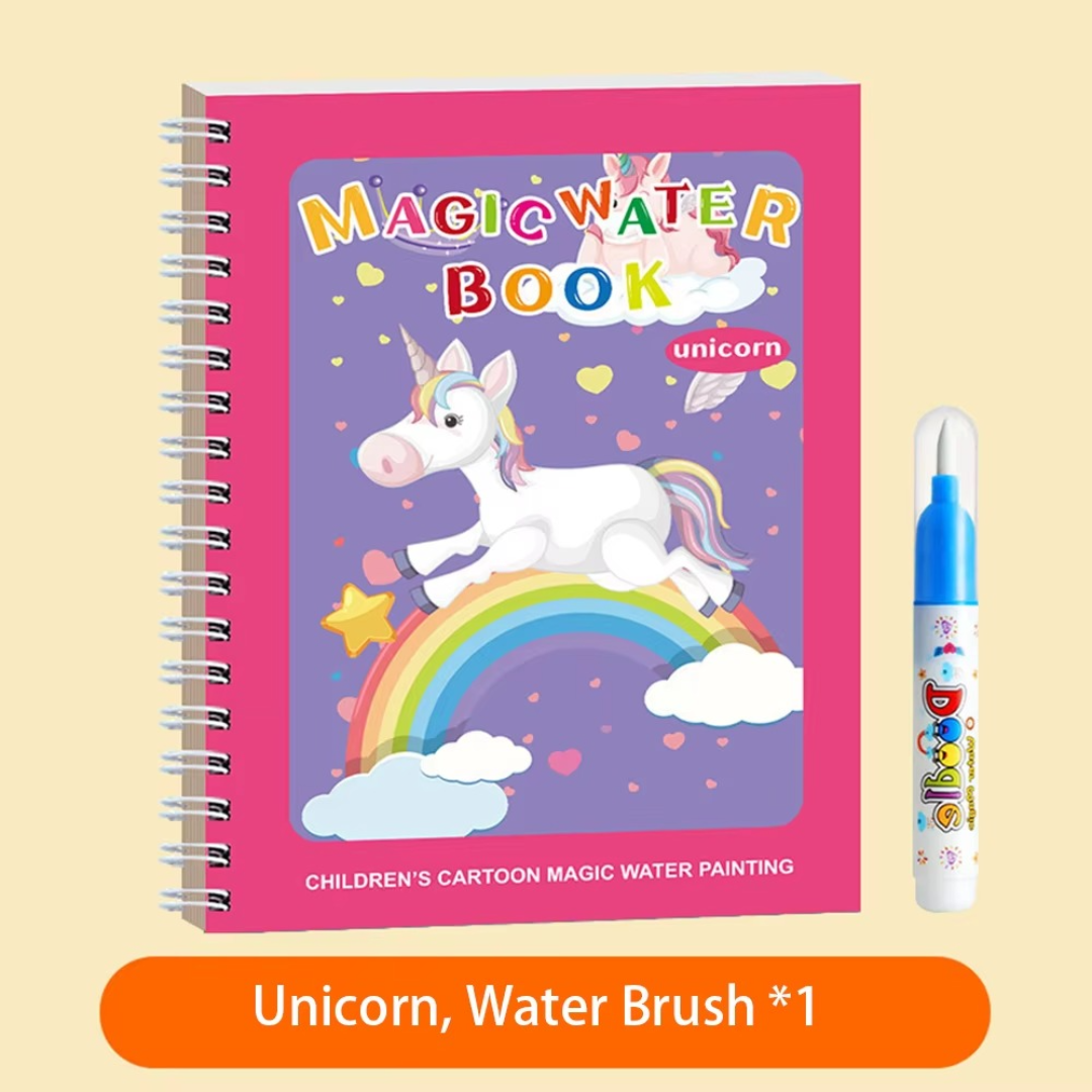 Magic Self Erasing Water Painting Book Set with Water Brush