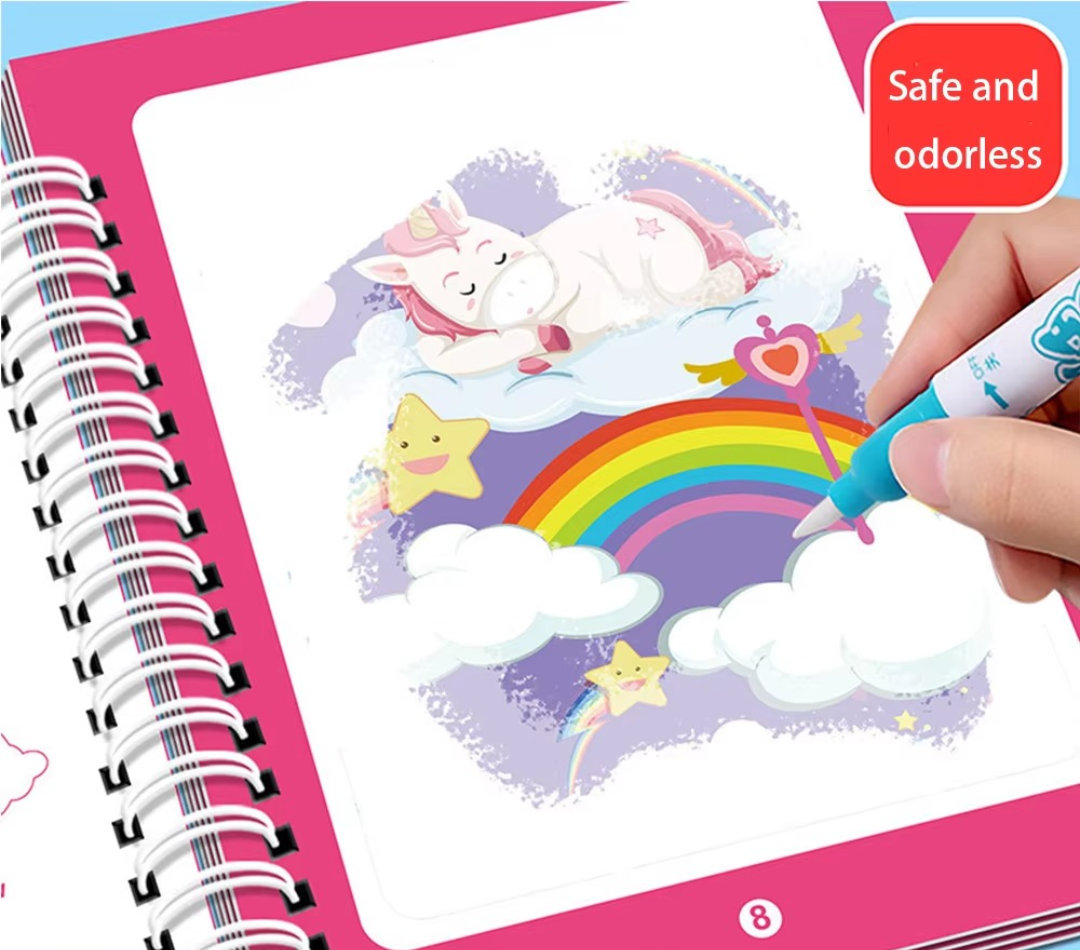 Magic Self Erasing Water Painting Book Set with Water Brush