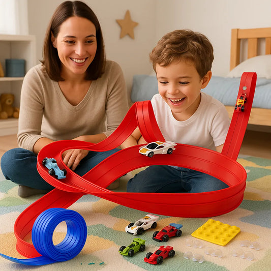 Flexible race track for kids